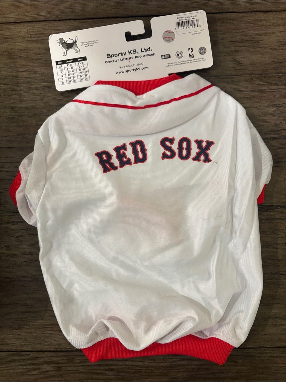 NWT [Sporty K9] Boston Red Sox MLB Baseball Dog Jersey White/Red S M L - Picture 7 of 11